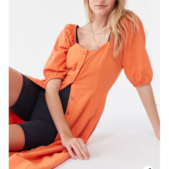 Urban Outfitters Orange Button-Down Dress - Picture 8 of 9